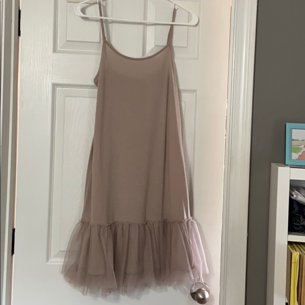 Mystree taupe strapless dress